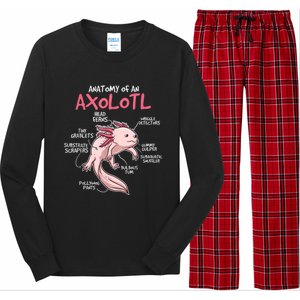 Kids Axolotl Gift Axolotl Stuff Anatomy Of An Axolotl Long Sleeve Pajama Set