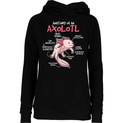 Kids Axolotl Gift Axolotl Stuff Anatomy Of An Axolotl Womens Funnel Neck Pullover Hood