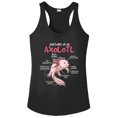 Kids Axolotl Gift Axolotl Stuff Anatomy Of An Axolotl Ladies PosiCharge Competitor Racerback Tank