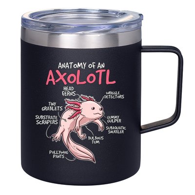 Kids Axolotl Gift Axolotl Stuff Anatomy Of An Axolotl 12oz Stainless Steel Coffee Mug