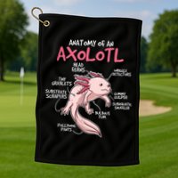 Kids Axolotl Gift Axolotl Stuff Anatomy Of An Axolotl Golf Towel