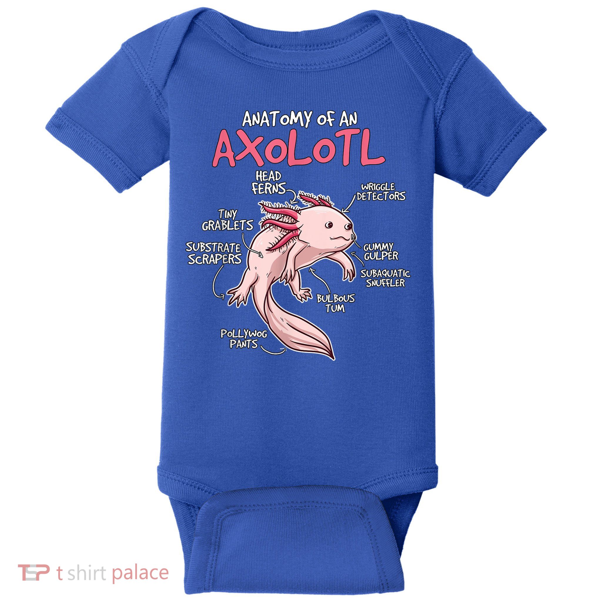 Kids Axolotl Gift Axolotl Stuff Anatomy Of An Axolotl Baby Bodysuit