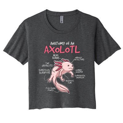 Kids Axolotl Gift Axolotl Stuff Anatomy Of An Axolotl Women's Crop Top Tee