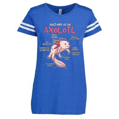 Kids Axolotl Gift Axolotl Stuff Anatomy Of An Axolotl Enza Ladies Jersey Football T-Shirt