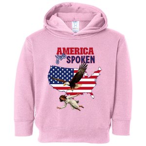 Kamala America Has Spoken Usa Flag Map Toddler Hoodie