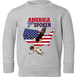 Kamala America Has Spoken Usa Flag Map Toddler Sweatshirt