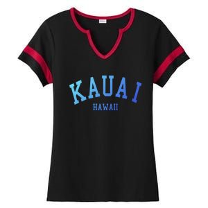 Kauai Aloha Hawaii Tribe Beach Gift Ladies Halftime Notch Neck Tee