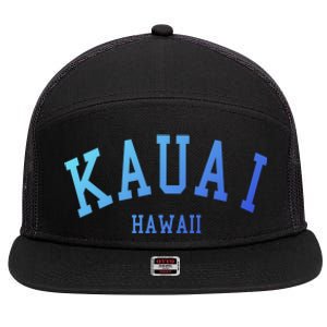 Kauai Aloha Hawaii Tribe Beach Gift 7 Panel Mesh Trucker Snapback Hat