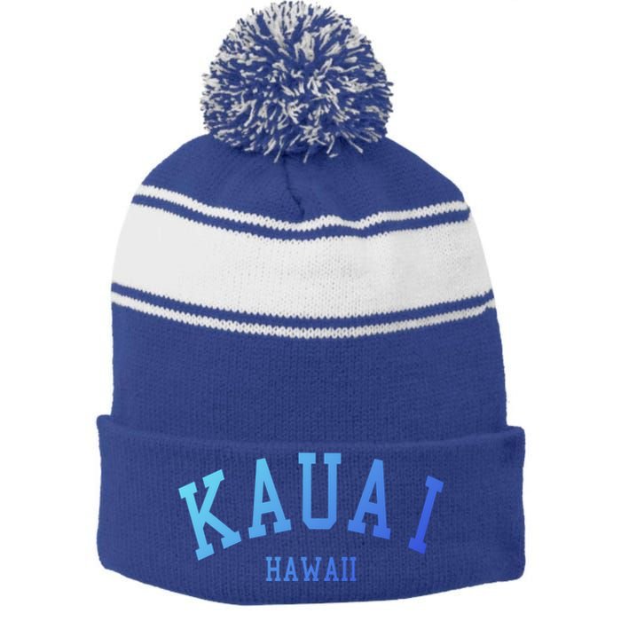 Kauai Aloha Hawaii Tribe Beach Gift Stripe Pom Pom Beanie