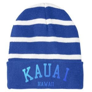 Kauai Aloha Hawaii Tribe Beach Gift Striped Beanie with Solid Band