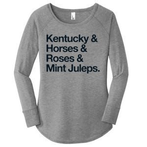 Kentucky And Horses And Roses And Mint Juleps Women's Perfect Tri Tunic Long Sleeve Shirt