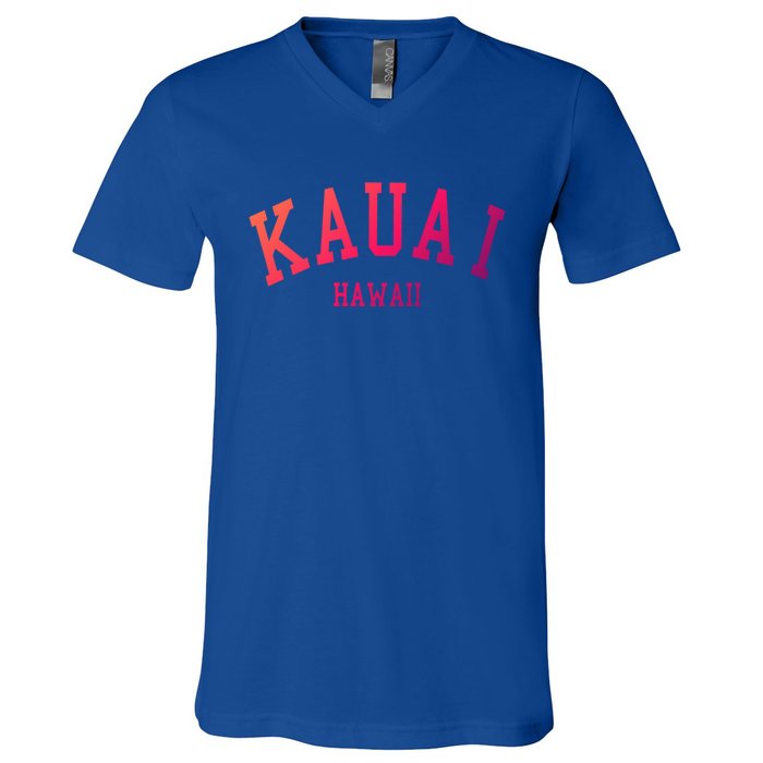 Kauai Aloha Hawaii Tribe Beach Gift V-Neck T-Shirt