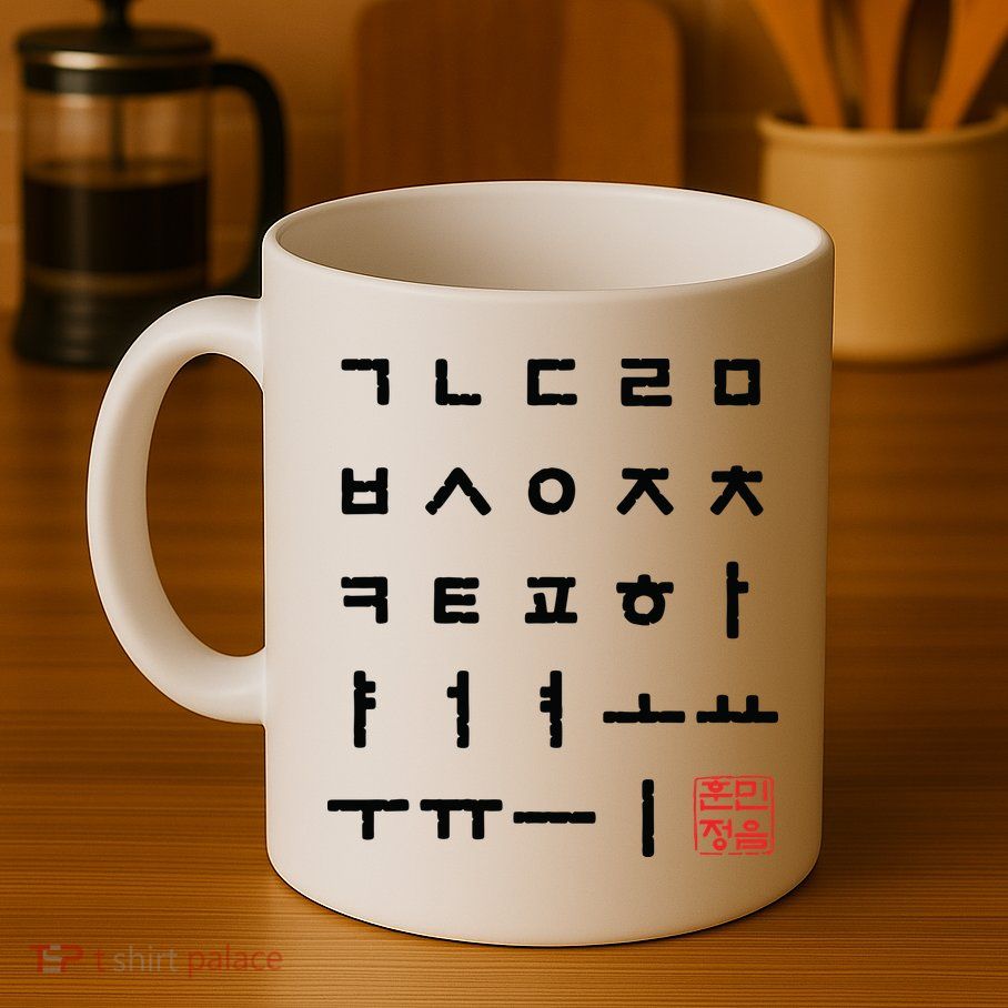Korean Alphabet Hangul Matrix Mug