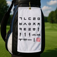Korean Alphabet Hangul Matrix Golf Towel