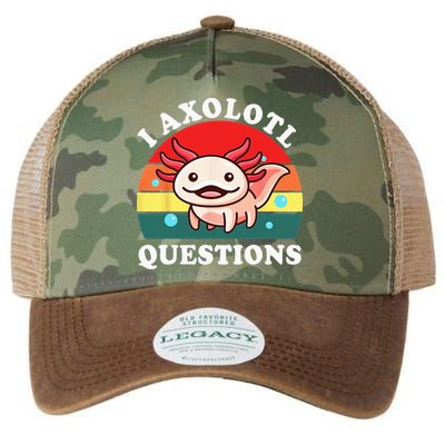 Kids Axolotl I Axolotl Questions Retro Cute Anime Legacy Tie Dye Trucker Hat
