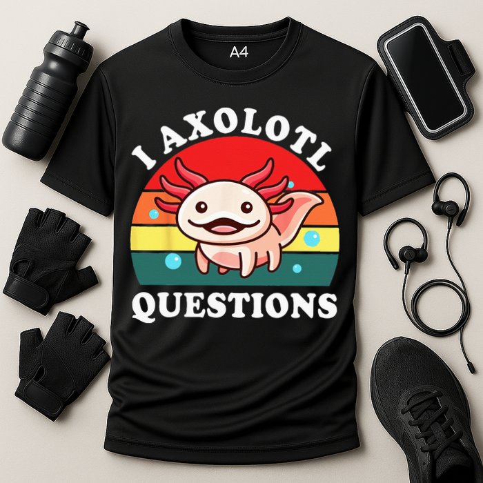 Kids Axolotl I Axolotl Questions Retro Cute Anime Performance Shirt