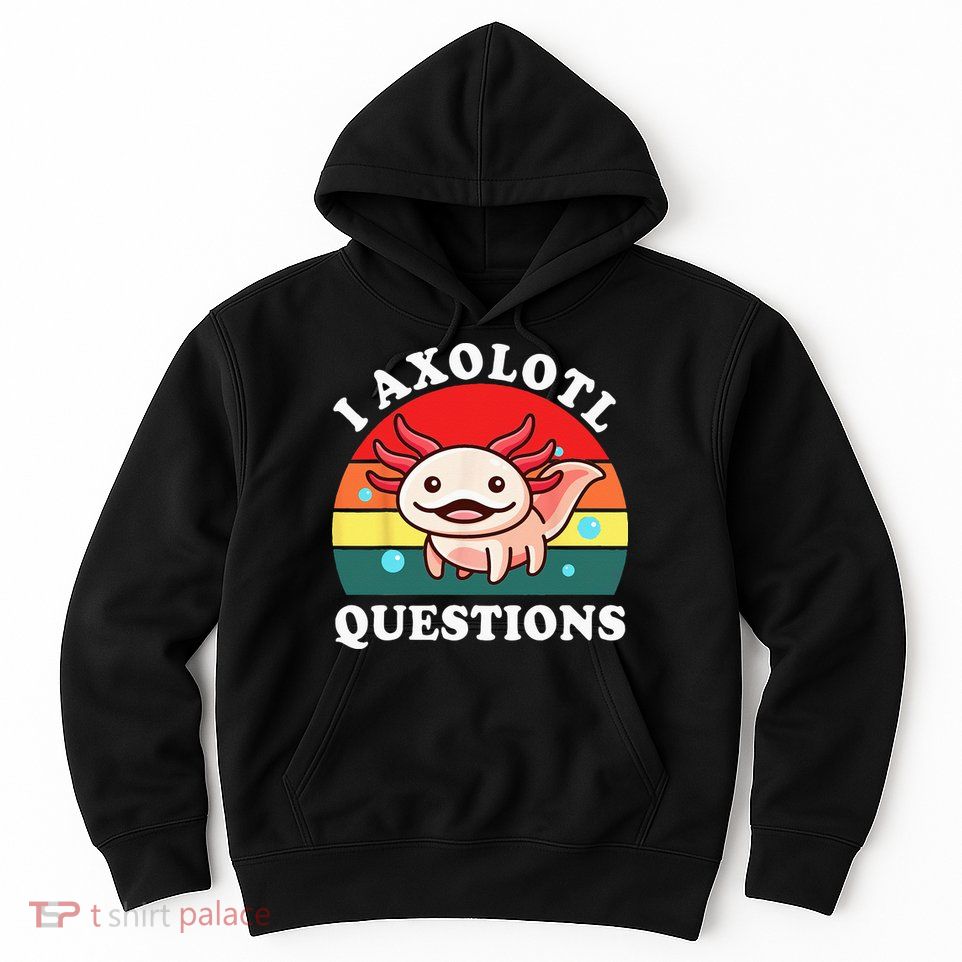 Kids Axolotl I Axolotl Questions Retro Cute Anime Hoodie