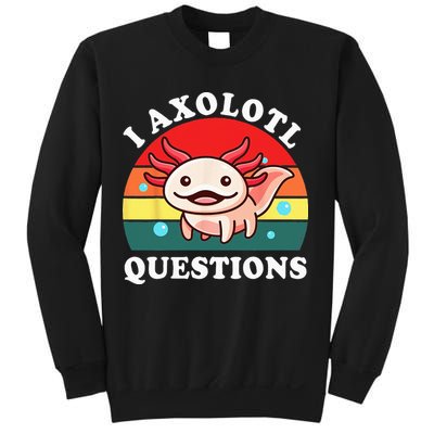 Kids Axolotl I Axolotl Questions Retro Cute Anime Sweatshirt