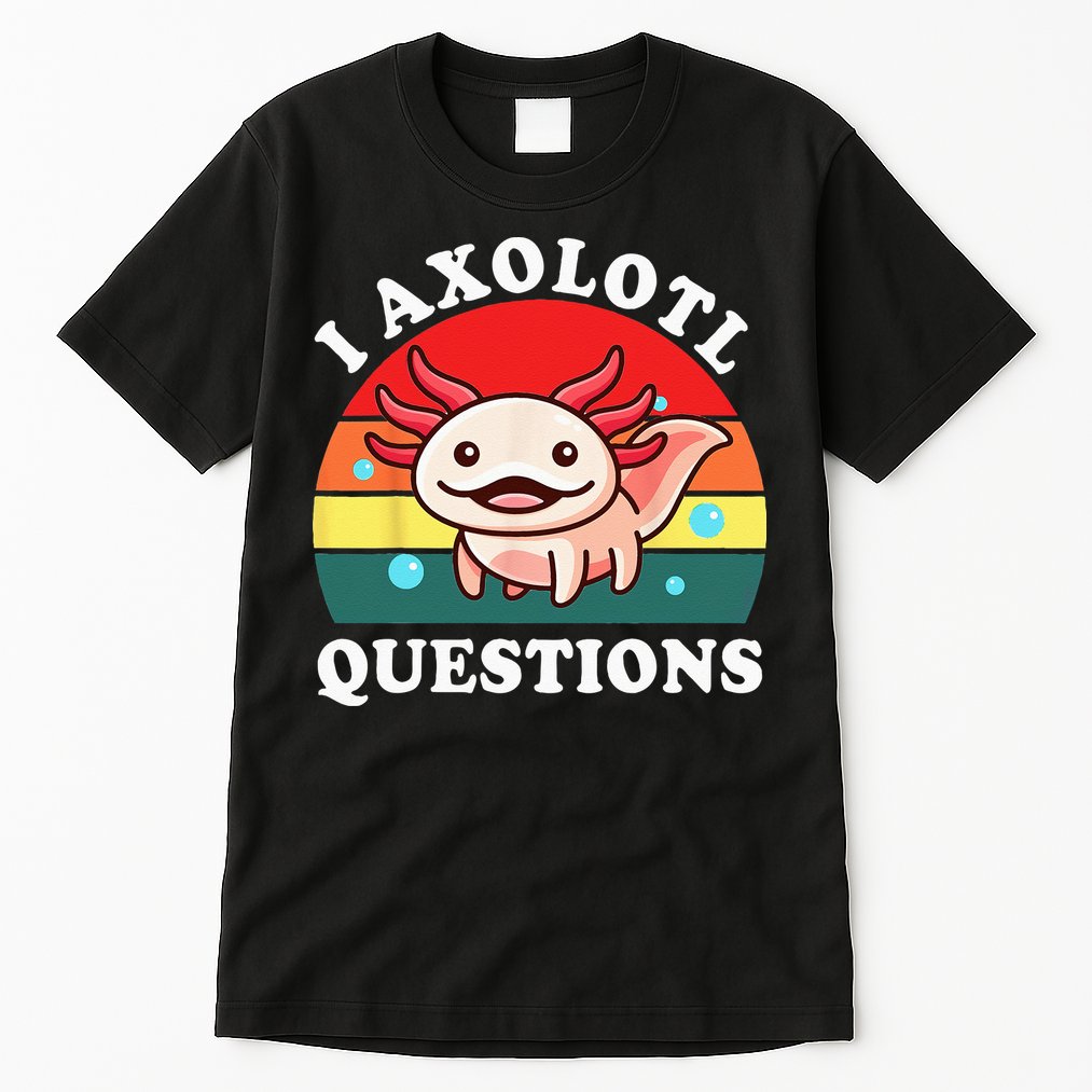 Kids Axolotl I Axolotl Questions Retro Cute Anime Tall T-Shirt
