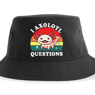 Kids Axolotl I Axolotl Questions Retro Cute Anime Sustainable Bucket Hat