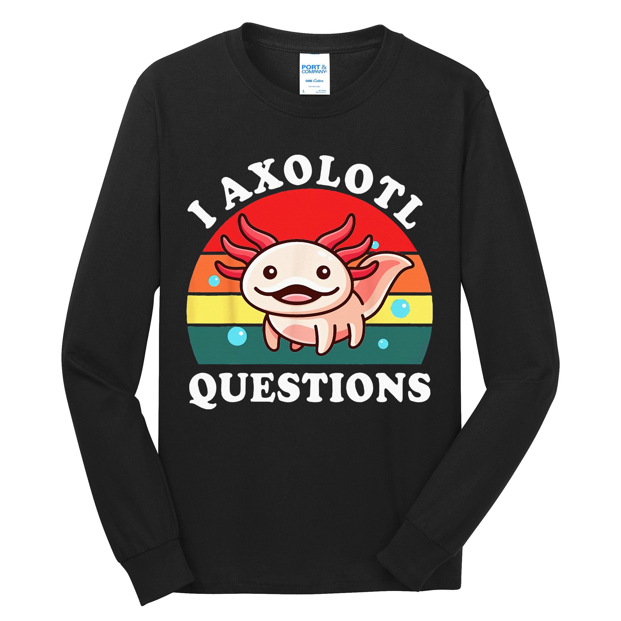 Kids Axolotl I Axolotl Questions Retro Cute Anime Tall Long Sleeve T-Shirt