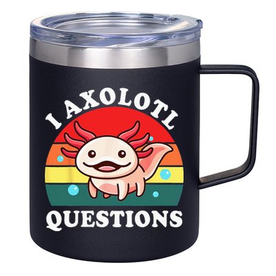 Kids Axolotl I Axolotl Questions Retro Cute Anime 12oz Stainless Steel Coffee Mug