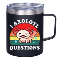 Kids Axolotl I Axolotl Questions Retro Cute Anime 12oz Stainless Steel Coffee Mug