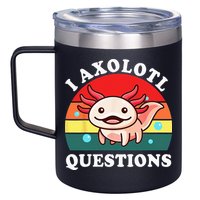 Kids Axolotl I Axolotl Questions Retro Cute Anime 12oz Stainless Steel Coffee Mug