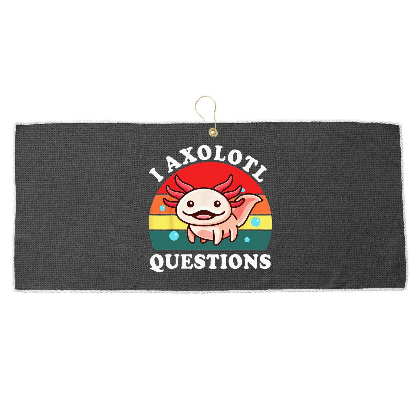 Kids Axolotl I Axolotl Questions Retro Cute Anime Large Microfiber Waffle Golf Towel