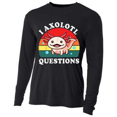 Kids Axolotl I Axolotl Questions Retro Cute Anime Cooling Performance Long Sleeve Crew