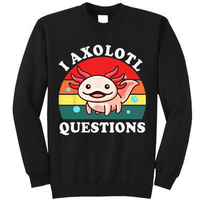 Kids Axolotl I Axolotl Questions Retro Cute Anime Tall Sweatshirt