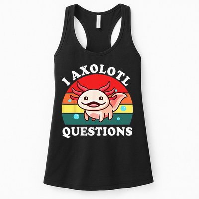 Kids Axolotl I Axolotl Questions Retro Cute Anime Womens Tank Top