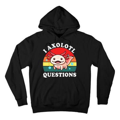 Kids Axolotl I Axolotl Questions Retro Cute Anime Tall Hoodie