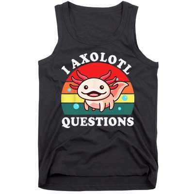 Kids Axolotl I Axolotl Questions Retro Cute Anime Tank Top