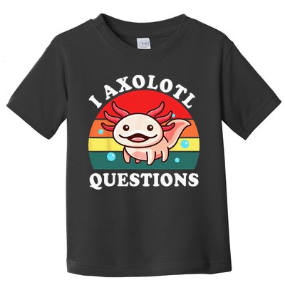 Kids Axolotl I Axolotl Questions Retro Cute Anime Toddler T-Shirt