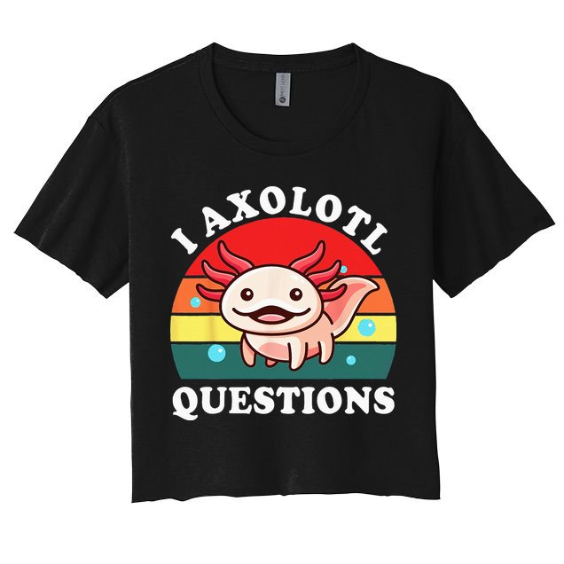 Kids Axolotl I Axolotl Questions Retro Cute Anime Crop Top
