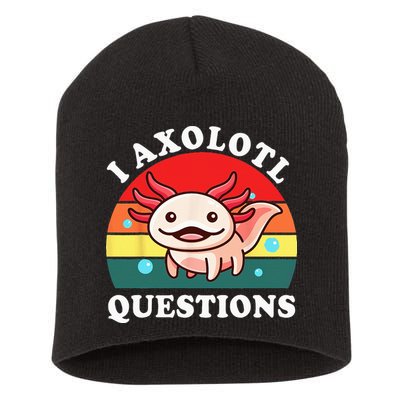 Kids Axolotl I Axolotl Questions Retro Cute Anime Short Acrylic Beanie