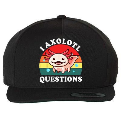 Kids Axolotl I Axolotl Questions Retro Cute Anime Wool Snapback Cap