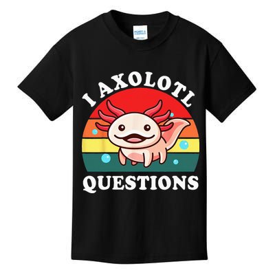 Kids Axolotl I Axolotl Questions Retro Cute Anime Kids T-Shirt
