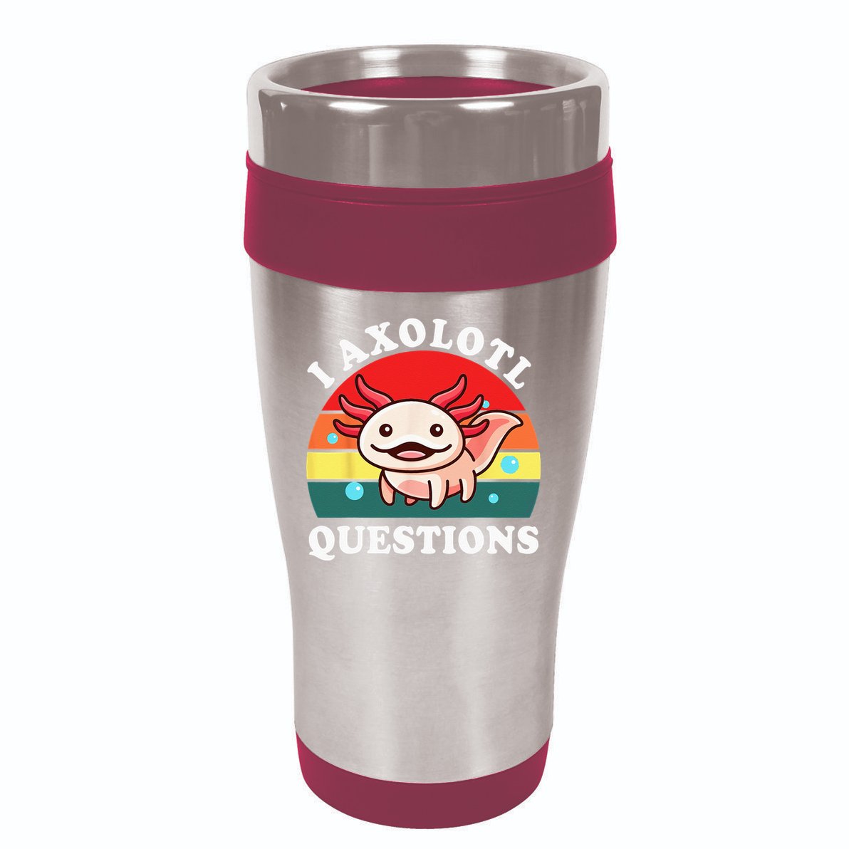 Kids Axolotl I Axolotl Questions Retro Cute Anime 16oz Travel Tumbler