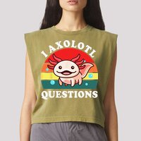 Kids Axolotl I Axolotl Questions Retro Cute Anime Garment-Dyed Women's Muscle Tee