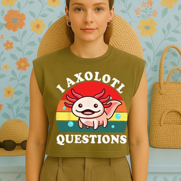 Kids Axolotl I Axolotl Questions Retro Cute Anime Garment-Dyed Women's Muscle Tee