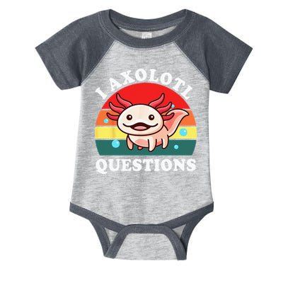 Kids Axolotl I Axolotl Questions Retro Cute Anime Infant Baby Jersey Bodysuit