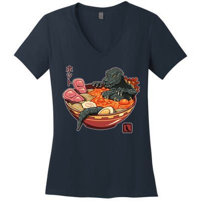 Kaiju Lava Ramen Women's V-Neck T-Shirt