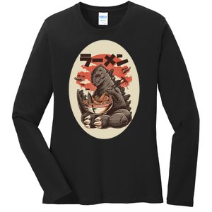 Kaiju's Ramen Ladies Long Sleeve Shirt