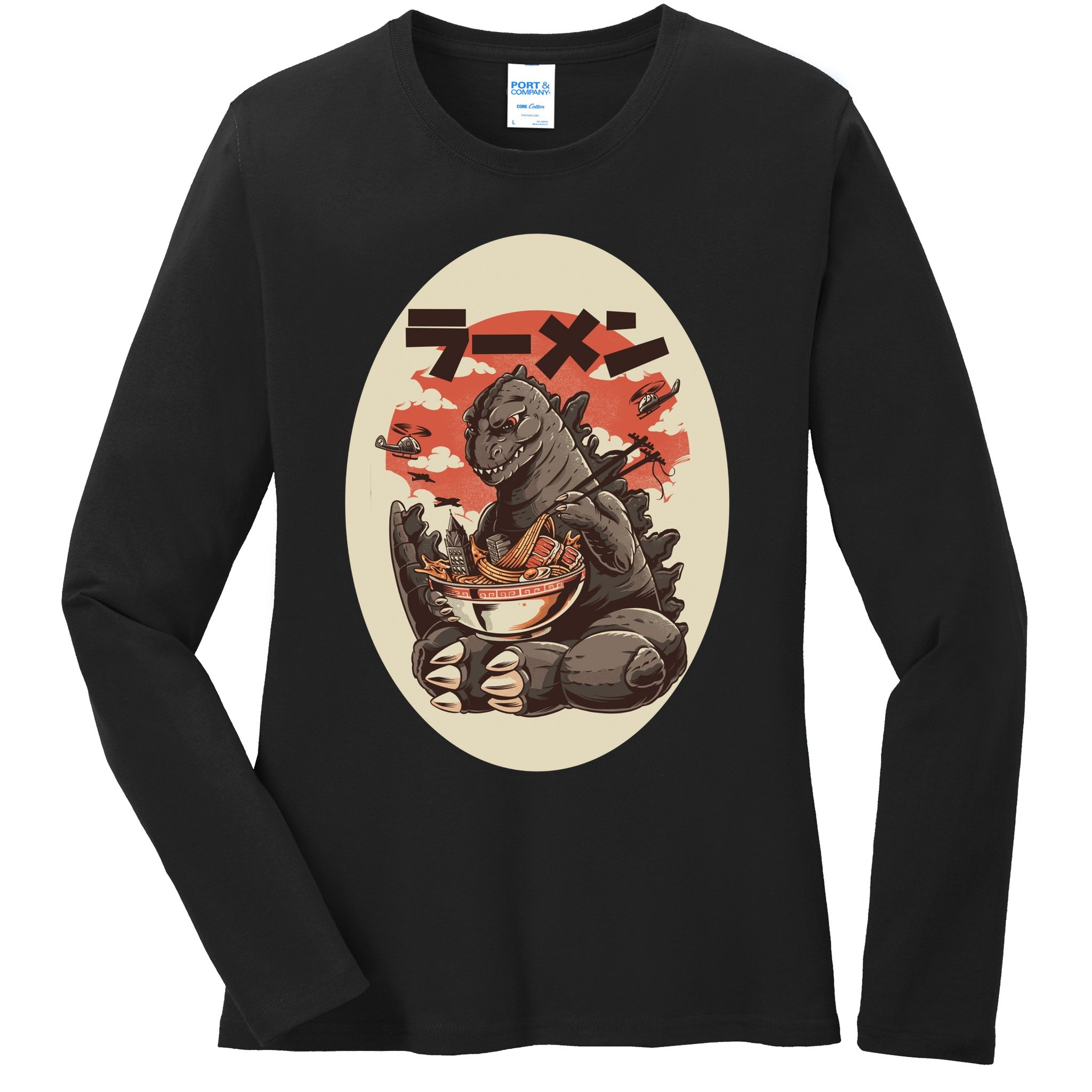 Kaiju's Ramen Ladies Long Sleeve Shirt