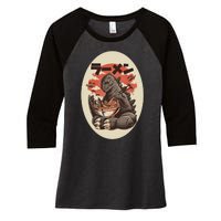 Kaiju's Ramen Women's Tri-Blend 3/4-Sleeve Raglan Shirt