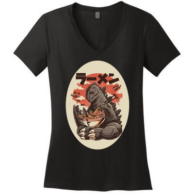 Kaiju's Ramen Women's V-Neck T-Shirt