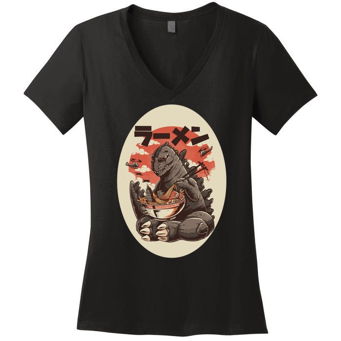 Kaiju's Ramen Women's V-Neck T-Shirt