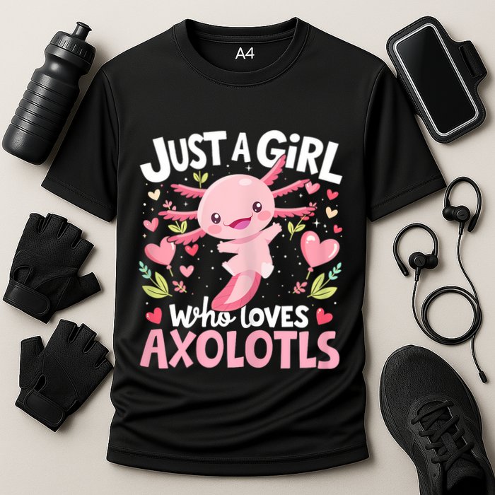 Kawaii Axolotl Just A Girl Who Loves Axolotls Cooling Performance Crew T-Shirt